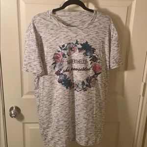 Floral “Nevertheless” T-shirt
